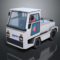 DAEWOO White Electric Cargo Truck With Cab And Open Cargo Bed 3d model
