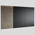 Contemporary Wall Design With Terrazzo Element And Black Vertical Panels 3d model