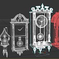 wall clock pendulum clock 3d model