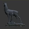 Decorative Deer Sculpture For Home Decor With Stone Base And Ornaments