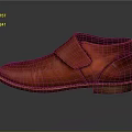 Classic Red Leather Casual Shoes with Strap Design for Daily Use