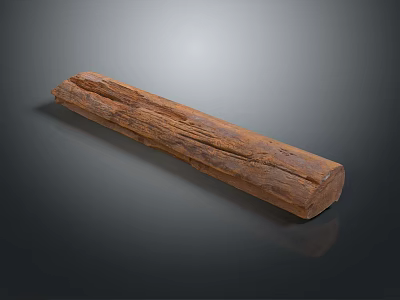 Natural Rustic Wood Beam With Visible Grain And Textured Surface Details 3d model