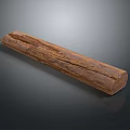 Natural Rustic Wood Beam With Visible Grain And Textured Surface Details