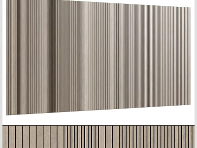 Modern Bedroom Accent Wall Design With Vertical Wooden Stripes And Neutral Tones 3d model