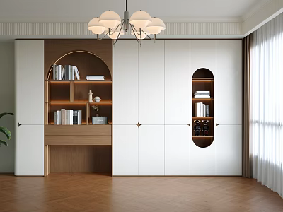 Modern White And Wooden Bookcase With Open Shelves For Books And Decorative Items 3d model