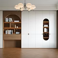 Modern White And Wooden Bookcase With Open Shelves For Books And Decorative Items