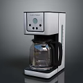 Modern White Black Cafe Maker With Glass Carafe And Control Panel Design 3d model