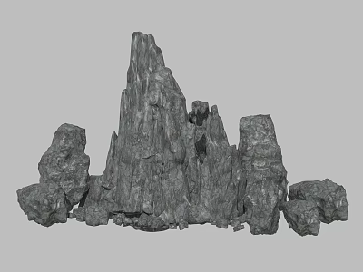Artistic Natural Rockery Garden Ornament With Decorative Stones For Landscaping 3d model