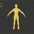 Blue and Black Humanoid Character in Standing Pose with Gray Gradient 3D Render Background