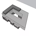 Modern Architectural Building With Glass Curtain Walls And Geometric Structures