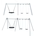 Industrial Swing Set With Metal Frame And Multiple Hanging Seats Structure 3d model