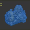 Green Jade Mythical Turtle Carving With Intricate Curved Lines And Shell Texture