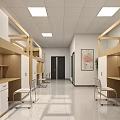 Modern Studio Apartment Interior With Bunk Beds Desks Chairs And Storage Cabinets