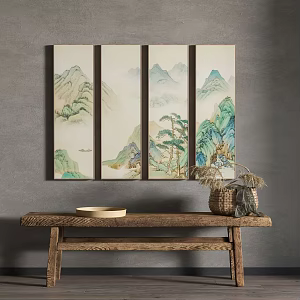 New Chinese Landscape Painting Decorative Painting 3d model