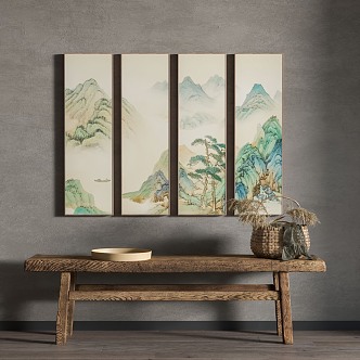 New Chinese Landscape Painting Decorative Painting 3d model