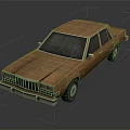 Vintage Orange Classic Sedan With Leather Finish And Front Grille Design
