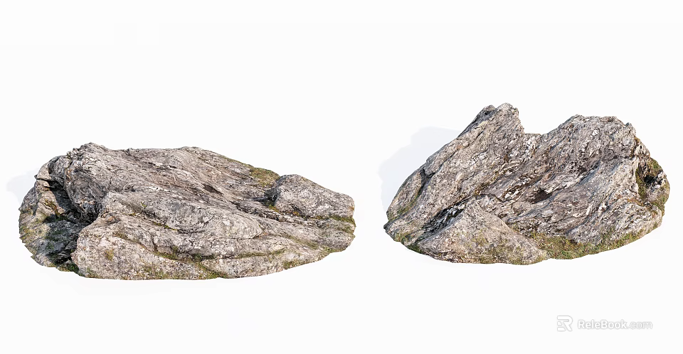 Natural Stone And Wood Elements With Rustic Surface Texture For Decorative Design 3d model