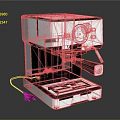 Modern Electric Coffee Machine With Stainless Steel Body And Control Knob