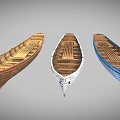 Brown White And Blue Wooden Boats Showcasing Classic Design And Sturdy Structure