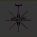 Purple Helicopter Model Featuring Multiple Rotors and Detailed Design on Dark Background