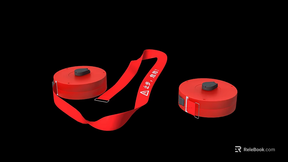 High Visibility Red Retractable Road Safety Barrier Tape For Traffic Control 3d model 
