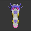 Colorful Household Gadget With Purple Pink Yellow White Spiked Design And Circular Decorations