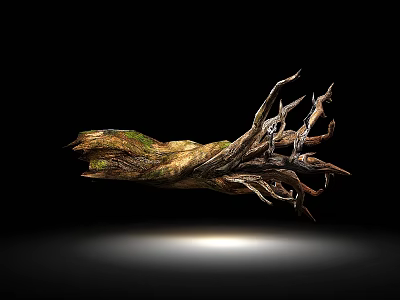Stone Wood Natural Root Sculpture Featuring Detailed Texture And Artistic Design 3d model