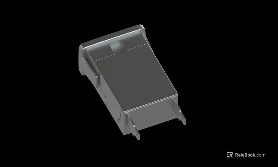 Smooth Surface Metallic Square Component Housing With Mounting Feet Structure Design 3d model 