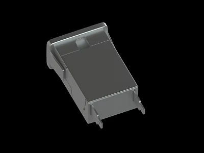 Smooth Surface Metallic Square Component Housing With Mounting Feet Structure Design 3d model