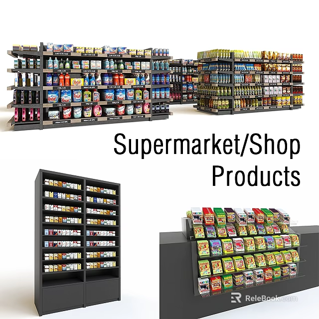 High Quality Commercial Equipment Multi tiered Shelves For Supermarket Product 3d model 