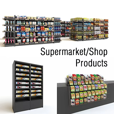 High Quality Commercial Equipment Multi tiered Shelves For Supermarket Product 3d model