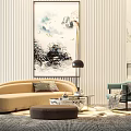 Sofa coffee table combination 3d model