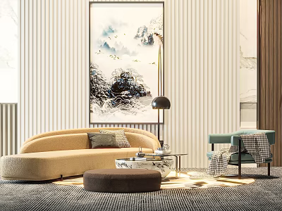 Sofa coffee table combination 3d model
