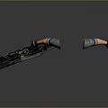 Modern Metallic Weapon Held By Arms With Green Sleeves And Black Gloves