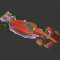 Sleek Pink F1 Style Race Car With Streamlined Body And Black Wheels On Dark Background