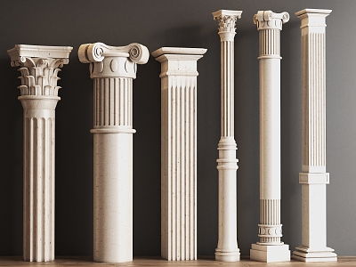 European Column Roman Column Cylindrical Square Column Stigma 3d model