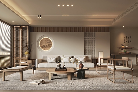 New Chinese Living Room 3d model