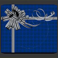 Blue Gift Box With Silver Decorative Bow And Wrapping For Daily Use 3d model