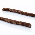 Natural Stone Wood Sticks With Rustic Texture And Polished Stone Tips 3d model