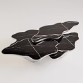Modern Irregular Coffee Table With Black Marble Top And Silver Metallic Base 3d model