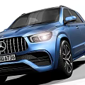 Blue Mercedes Benz SUV With Sporty Design And Alloy Wheels Front Rear Views