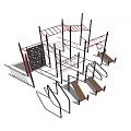Durable Outdoor Sports Equipment With Climbing Wall Monkey Bars Slides And Ladders