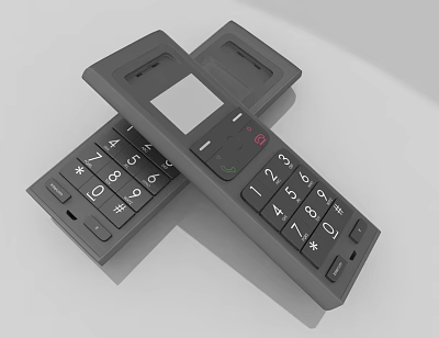 Black Flip Mobile Phones With Numeric Keypads Digital Device Design 3d model Black Flip Mobile Phones With Numeric Keypads Digital Device Design 3d model