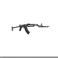 Military Assault Rifle With Metal Barrel Wooden Stock And Detachable Magazine