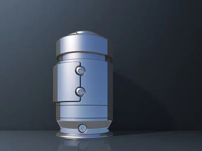 Stainless Steel Silver Cylindrical Kitchen Appliance with Modern Design and Control Buttons 3d model