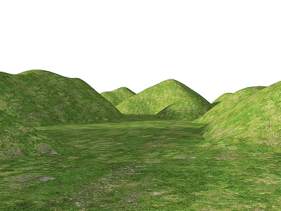 Natural Park Landscape Showcasing Rolling Green Hills And Lush Open Grassland 3d model