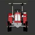 Red Tractor Model With Yellow Wheels Black Seat And White Accents