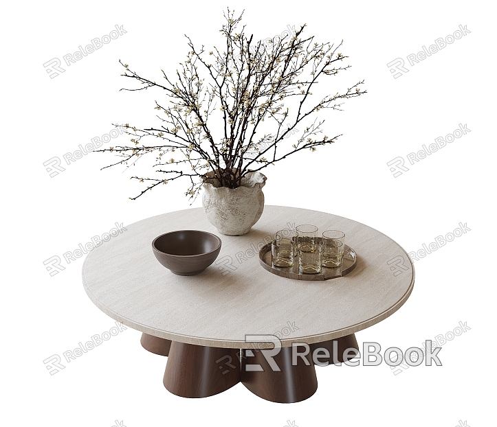 Tea table vase floral art model