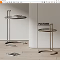 Minimalist Side Table Design With Curved Metal Frame And Glass Top Surface 3d model