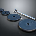 High Quality Black Dumbbell Plates And Silver Barbell Bar Fitness Equipment Set